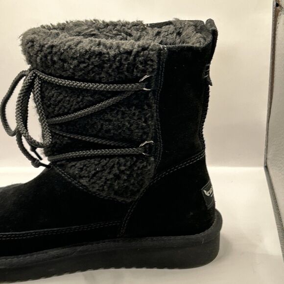 Koolaburra UGG Michon Black Suede Shearling Winter Boots Women’s 6 STORE MODEL - Picture 15 of 16